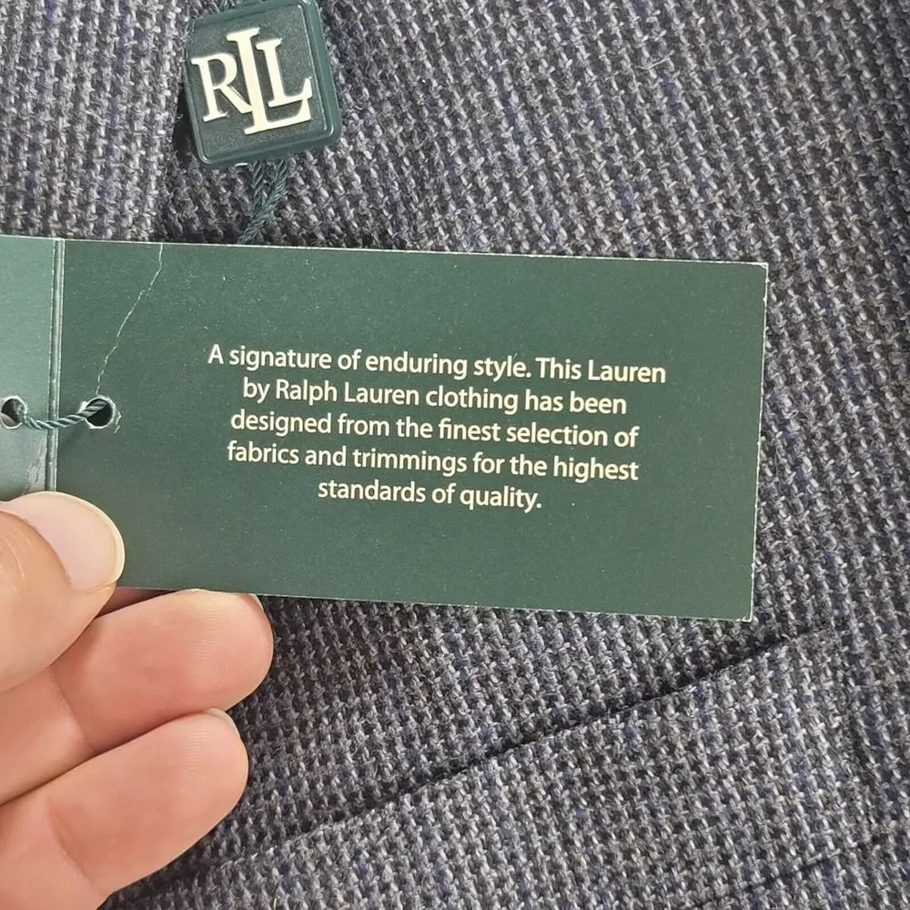Polo Ralph Lauren Blazer Charcoal Gray Mens‎ 50 L 100% Wool Jacket - MSRP: $400